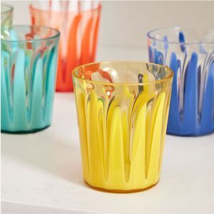 West Elm Cabana Acrylic Drinkware (Set of 6) Rainbow Colors Brand New Never Used